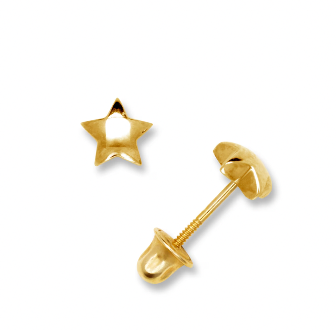 Star Shape Studs Minimalist 14K Solid Gold Earrings