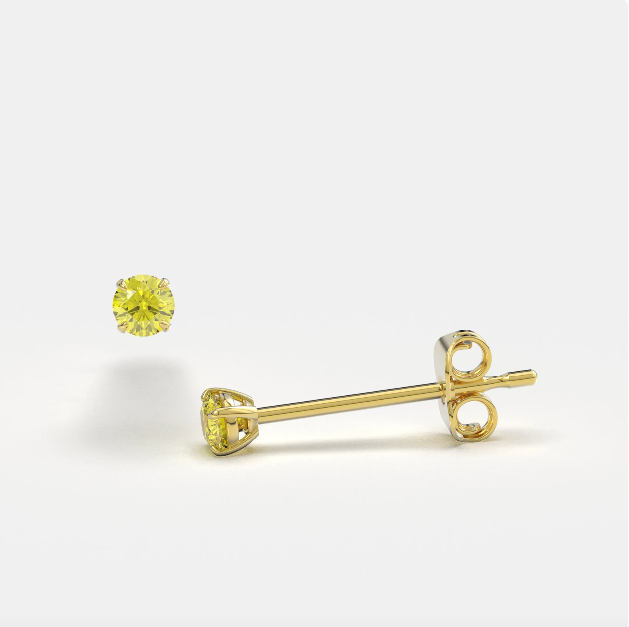 Bright Stone Zircon 14K Solid Gold Stud Earrings - BEYOND