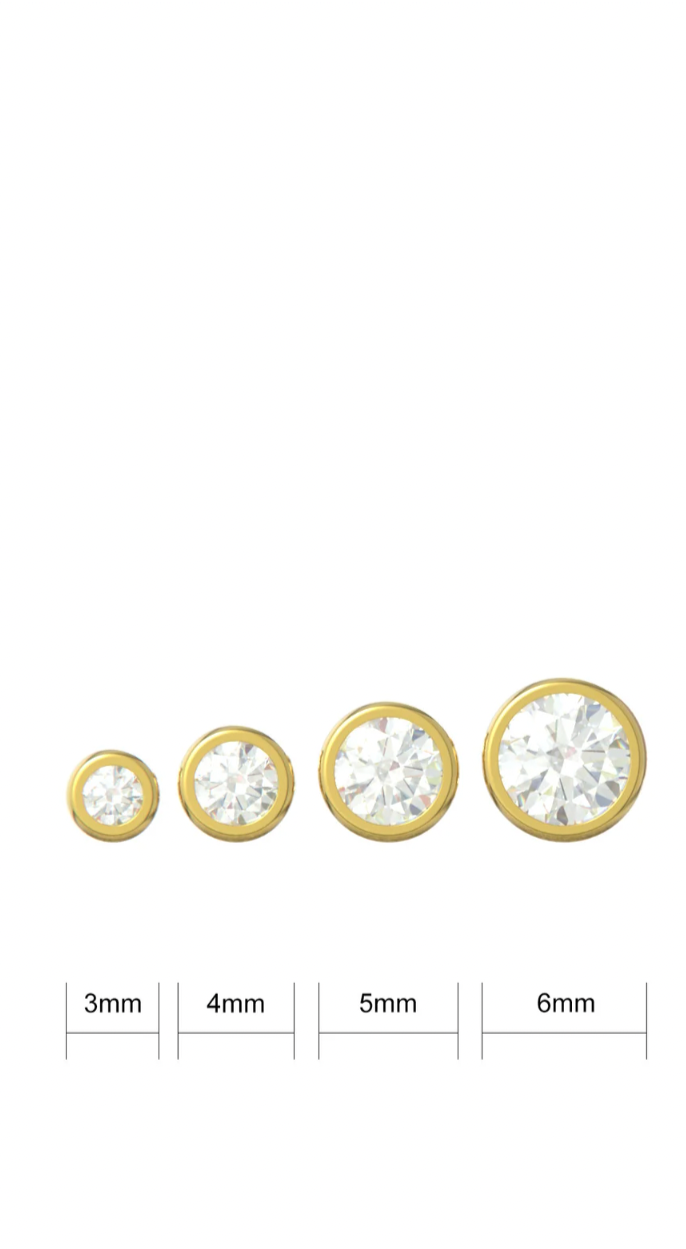 White Zircon 14K Solid Gold Stud Earrings