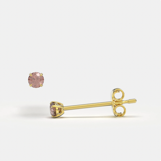 Bright Stone Zircon 14K Solid Gold Stud Earrings - BEYOND