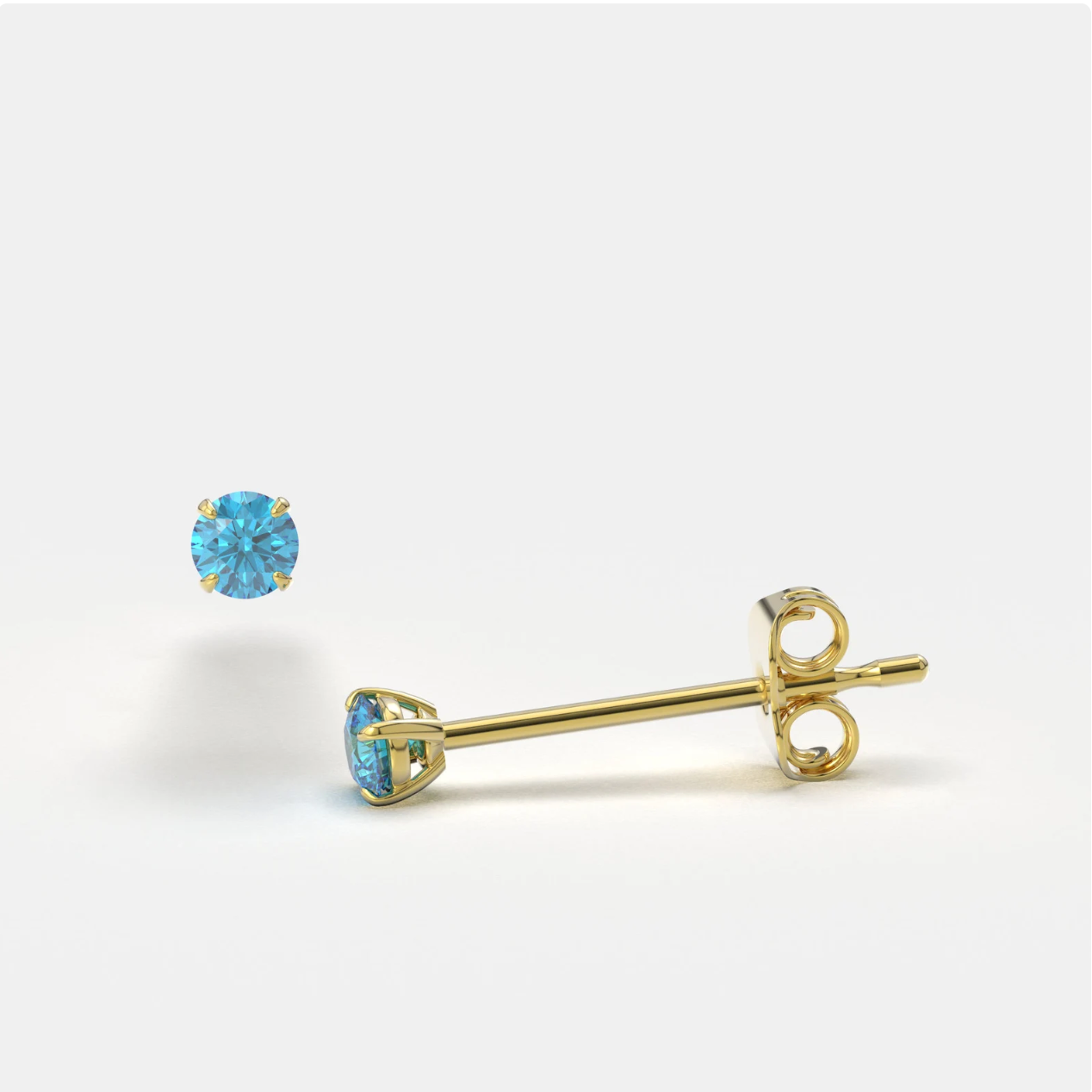 Bright Stone Zircon 14K Solid Gold Stud Earrings - BEYOND