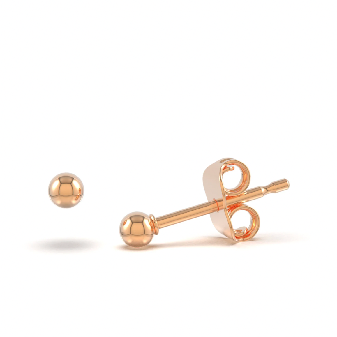 Minimalist 14K Solid Rose Gold Stud Earrings - BEYOND FASHION