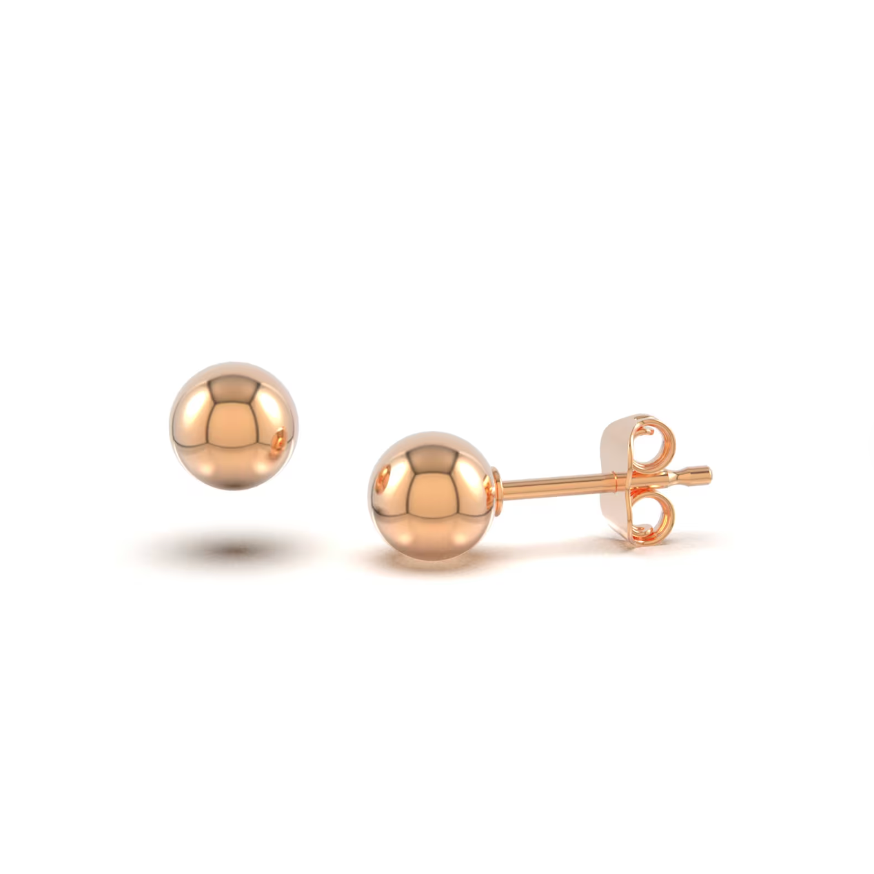 Minimalist 14K Solid Rose Gold Stud Earrings - BEYOND FASHION