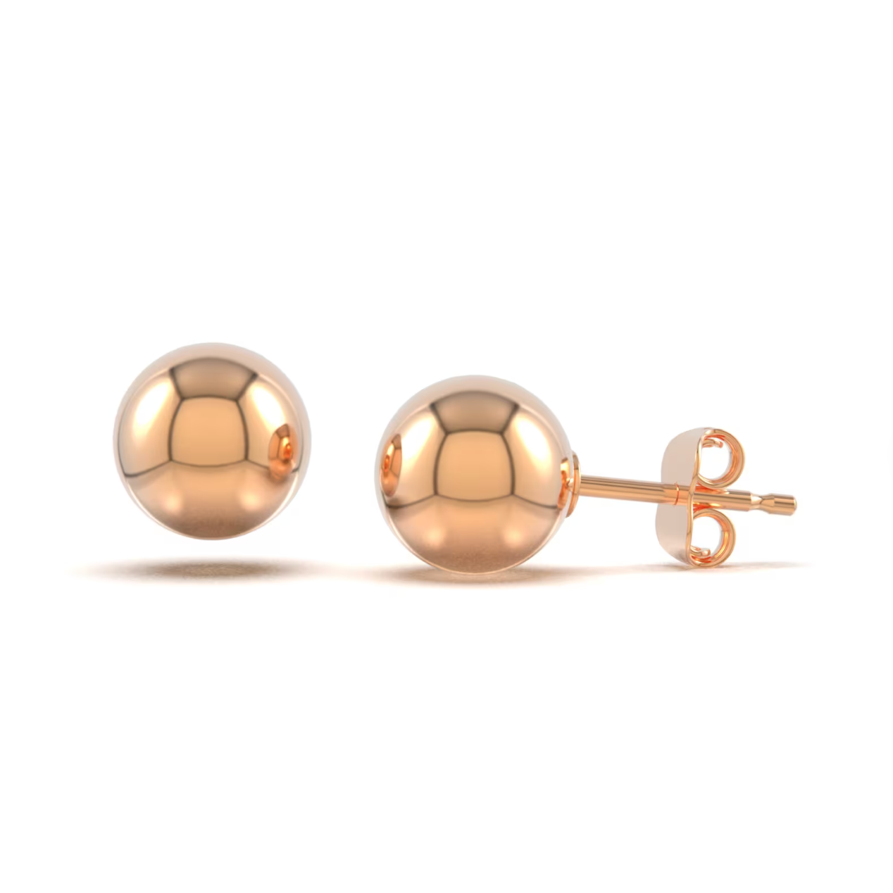 Minimalist 14K Solid Rose Gold Stud Earrings - BEYOND FASHION