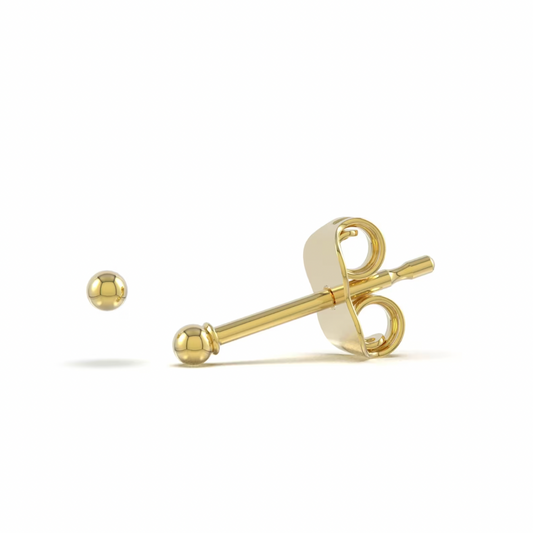 Minimalist 14K Solid Gold Stud Earrings