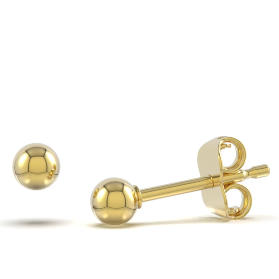 Minimalist 14K Solid Gold Stud Earrings