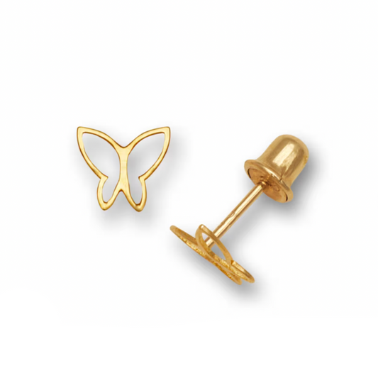 Butterfly Studs Minimalist 14K Solid Gold Earrings - BEYOND