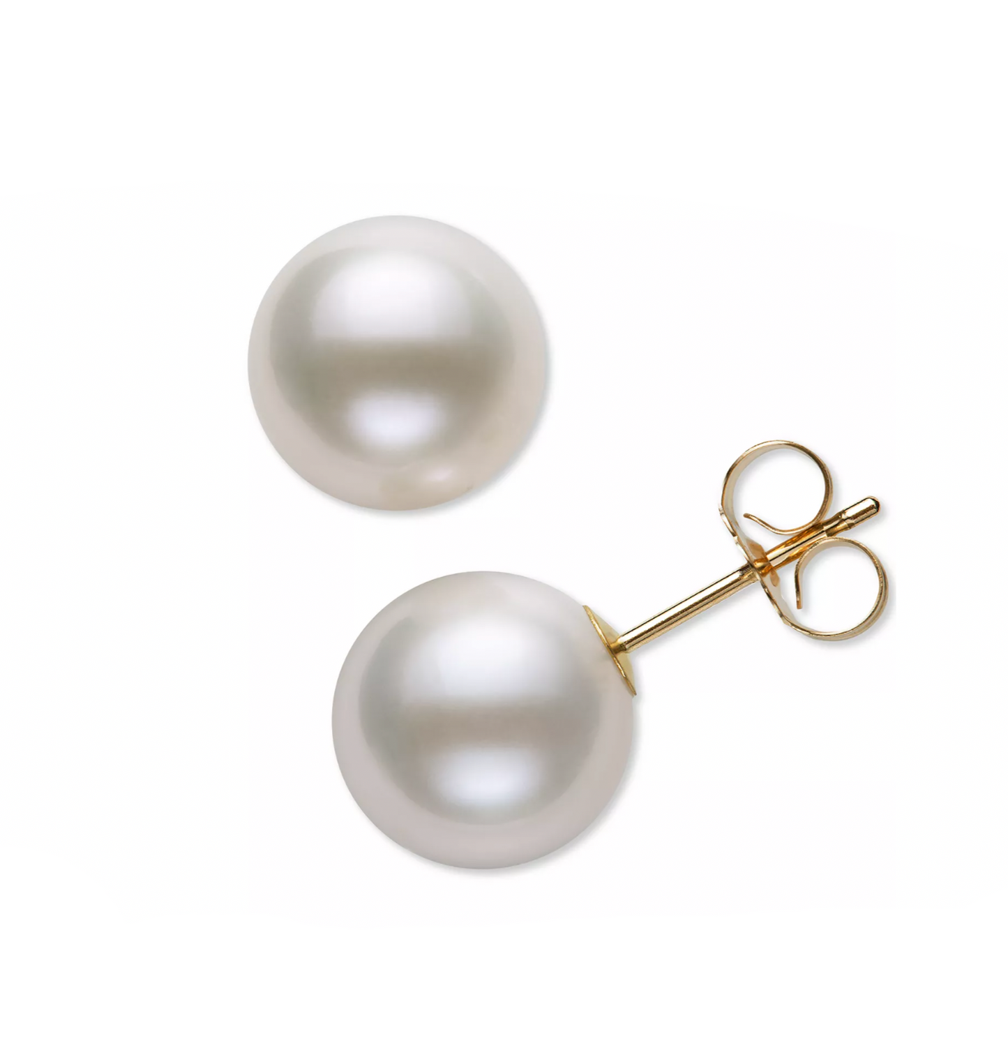 Genuine Pearl 14K Solid Gold Earrings Studs