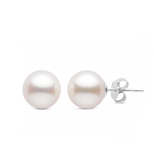 Crystal Pearl 14K Solid Gold Earrings Studs - BEYOND