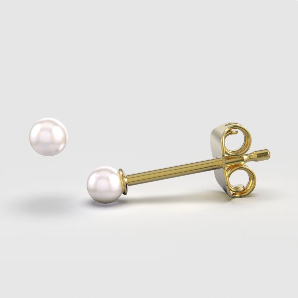 Genuine Pearl Stud Earrings 14K Gold Earrings - BEYOND