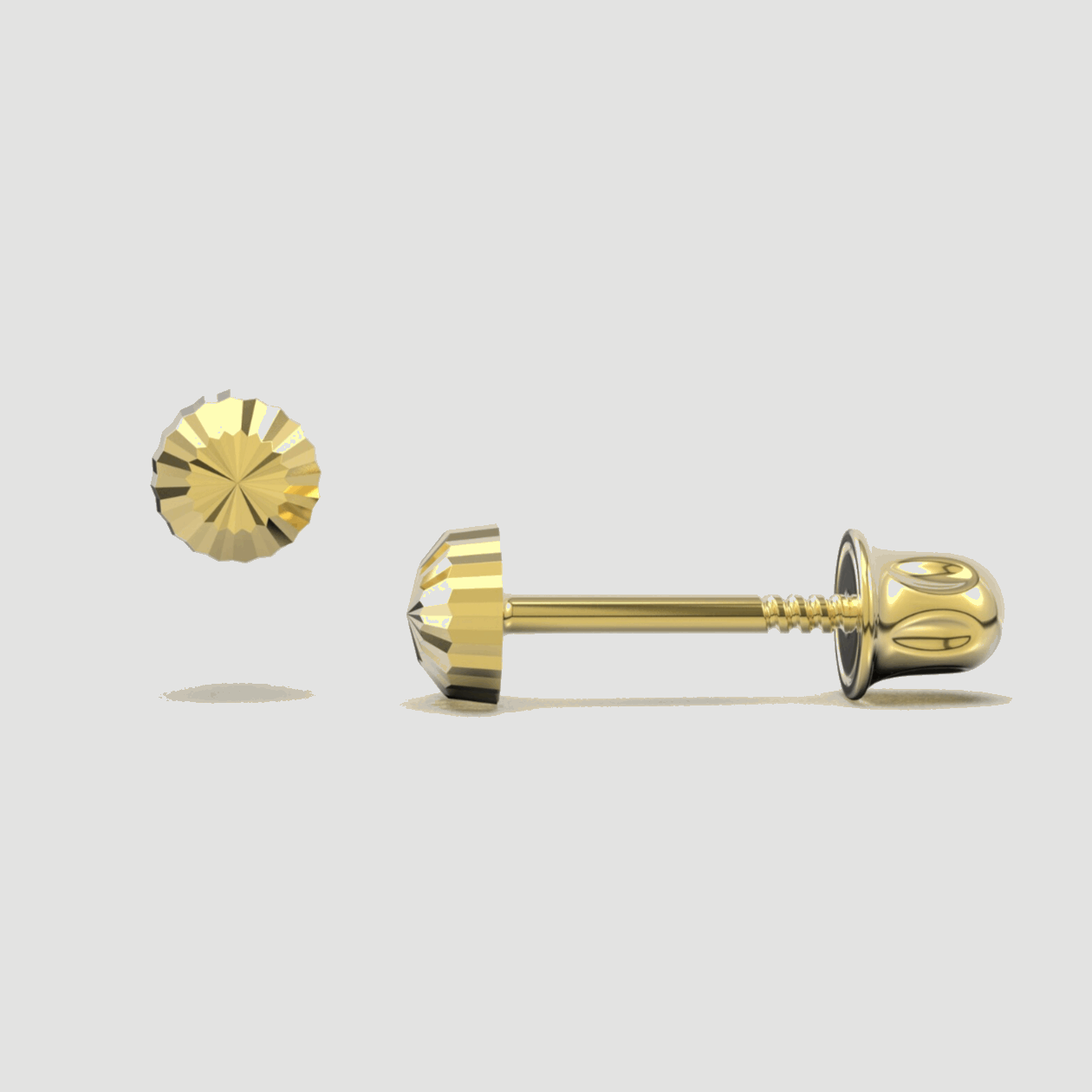 14K Solid Gold Stud Earrings