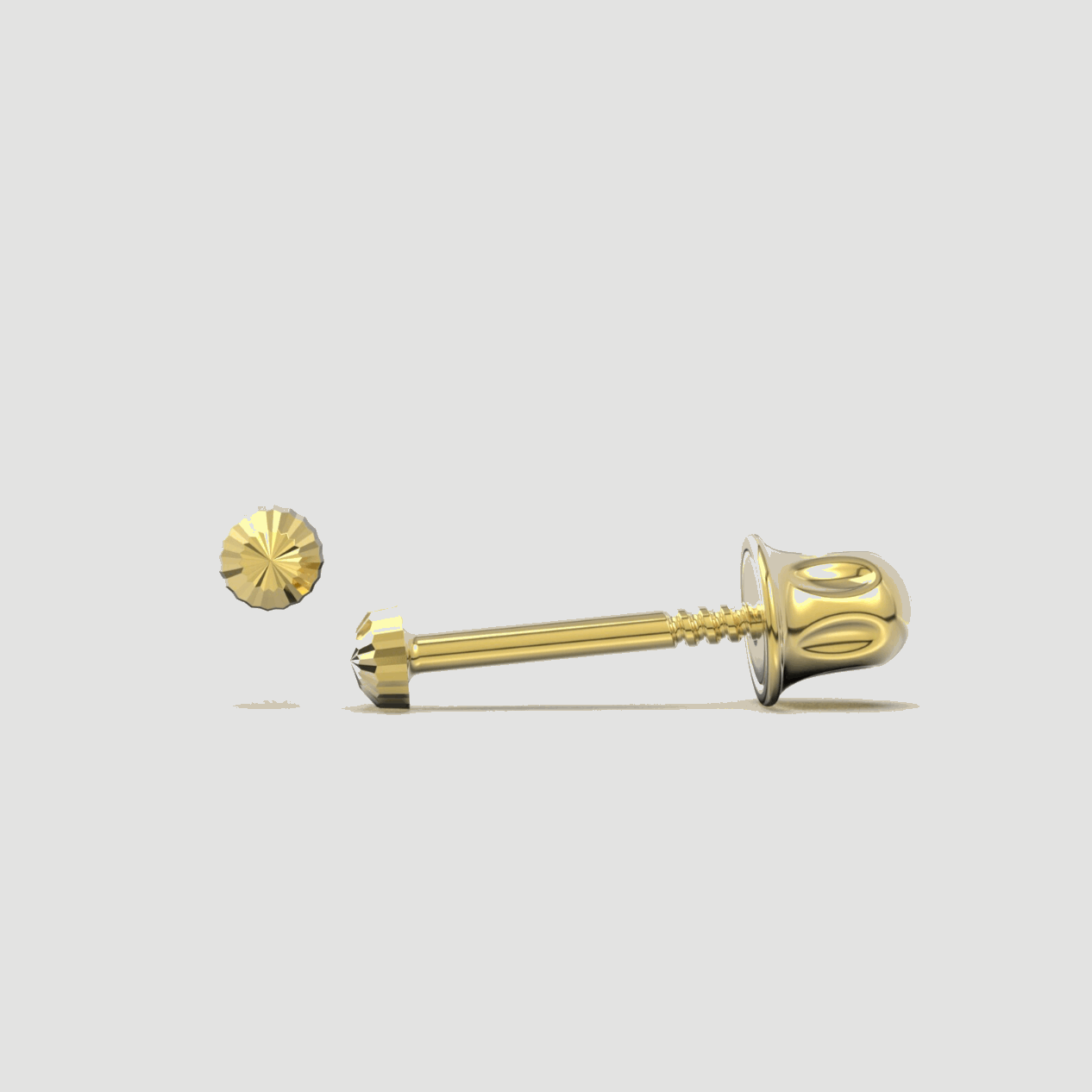 14K Solid Gold Stud Earrings