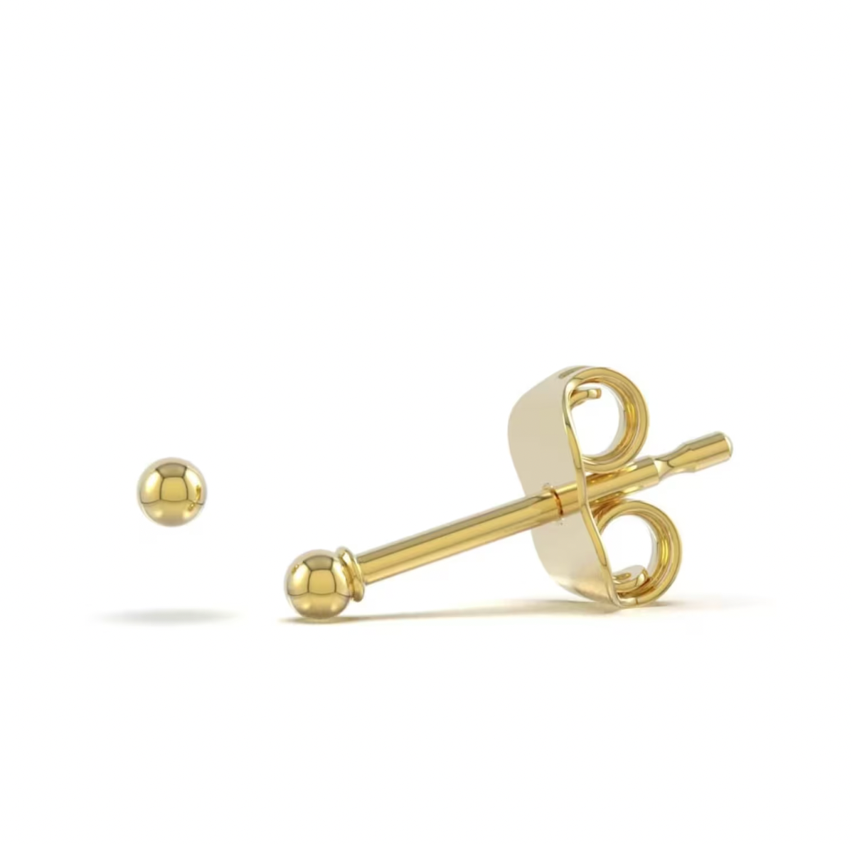 Minimalist 14K Solid Gold, 925 Sterling Silver Stud Earrings