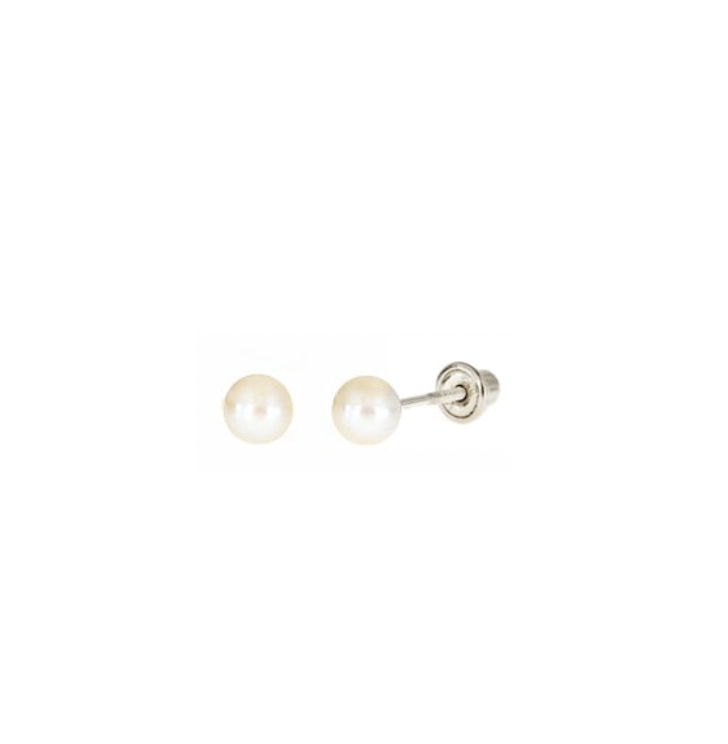 14K Gold Genuine Pearl Stud Earrings - BEYOND