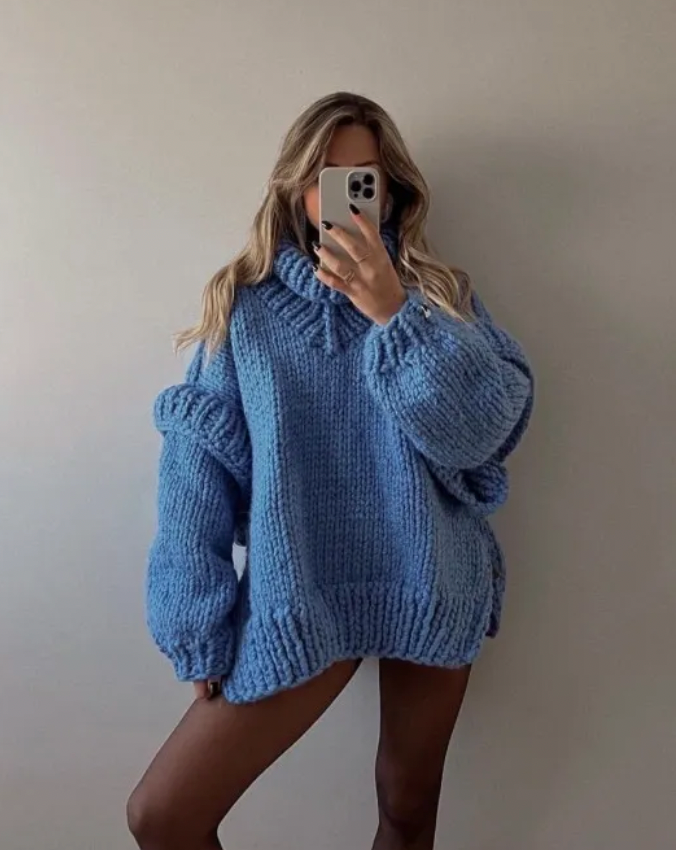 Cozy Knit Turtleneck Loose Sweater