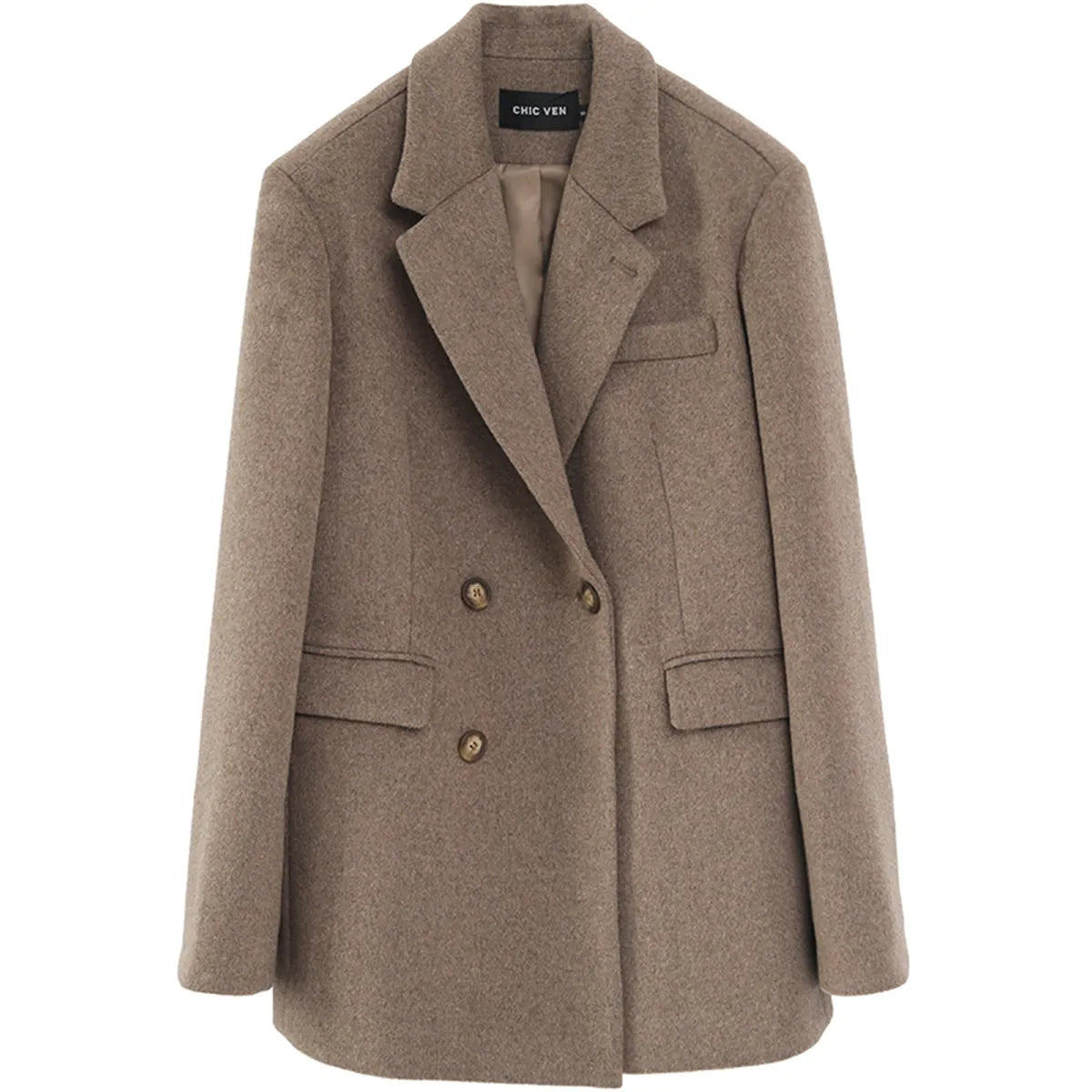 Wool Blend Blazer Coat
