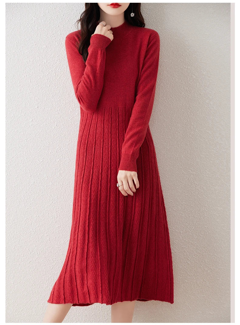 Merino Wool Midi Sweater Dress