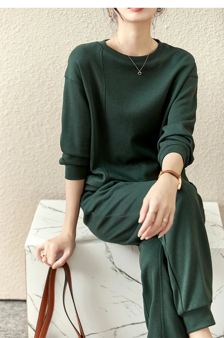 Casual Sweatshirt Top and Pants Set