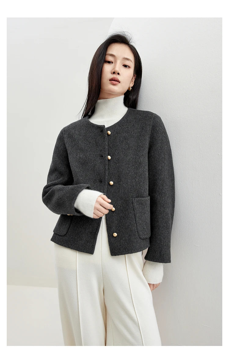 Wool Blend Cropped Jacket