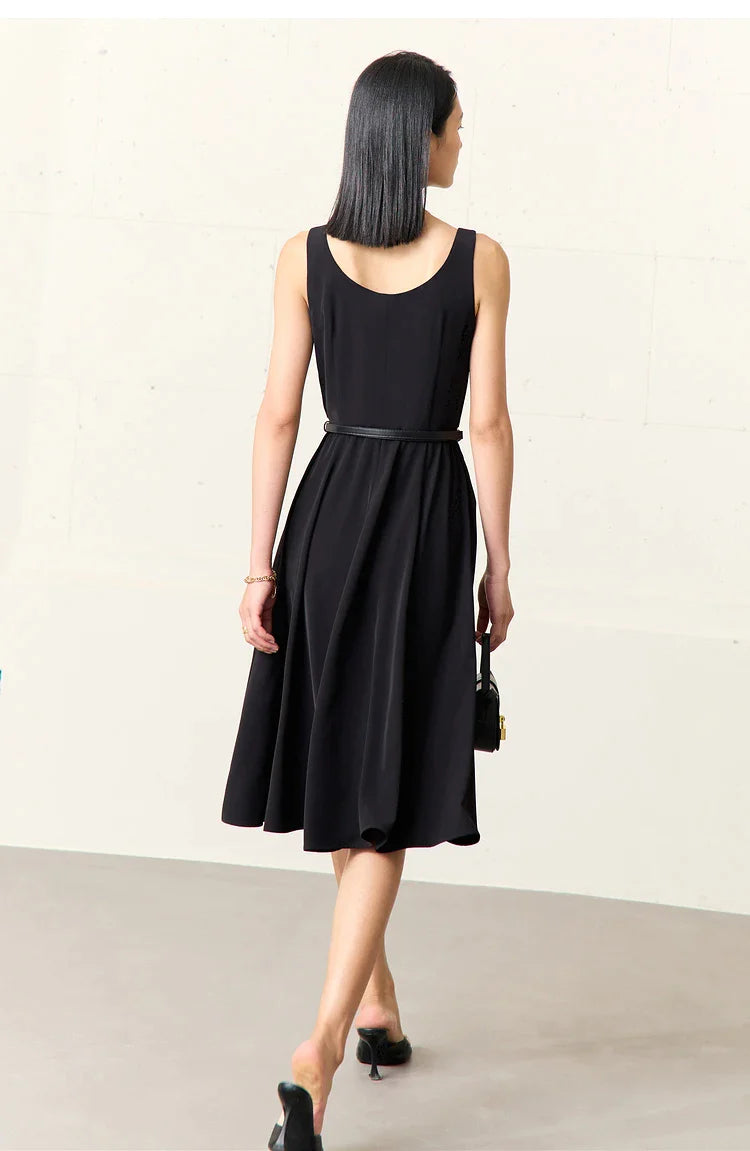 Black Round Neck Sleeveless Dress