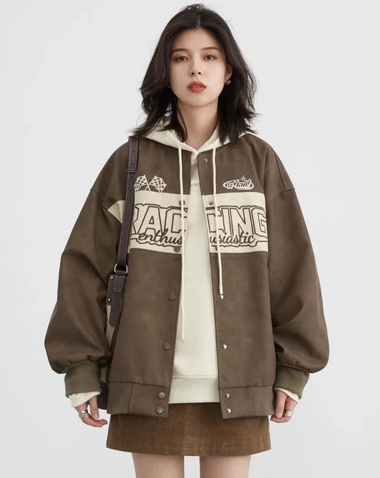 Embroider Baseball Loose Jacket