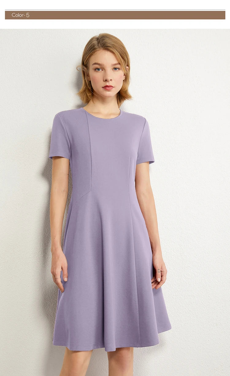 Minimalism Short Sleeve A Line Short Dress