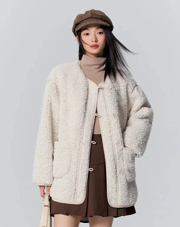 Mid-Length Loose Plush Jacket