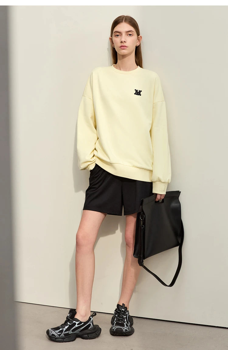 Minimalism Loose Embroidery Sweatshirt