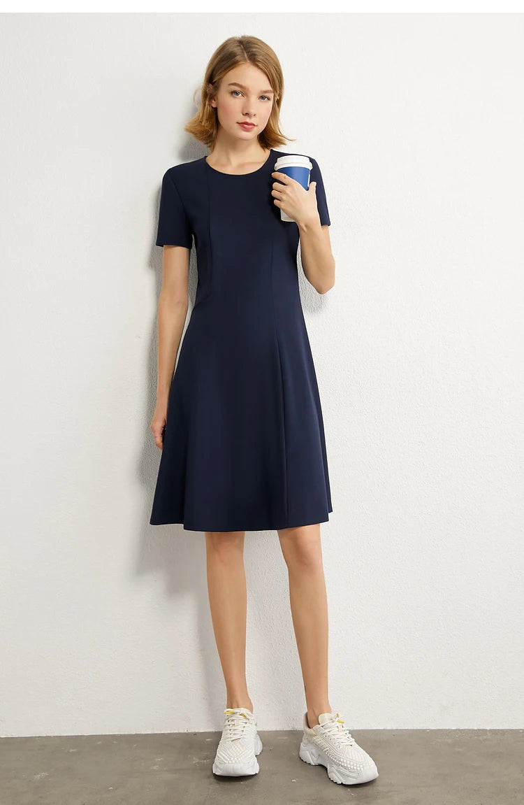 Minimalism Short Sleeve A Line Short Dress