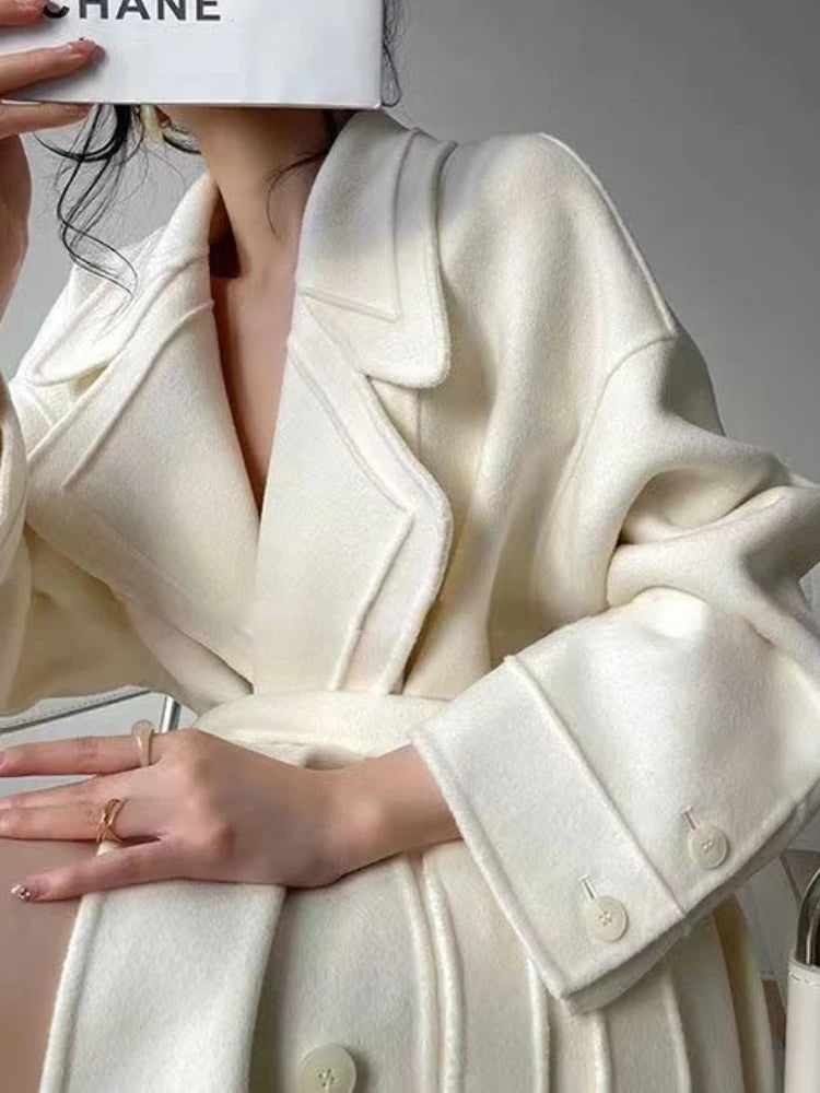 Elegant Wool Blended Long Coat
