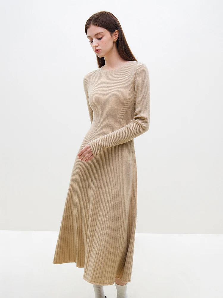 Simple  Knitted Slimming Midi Dress