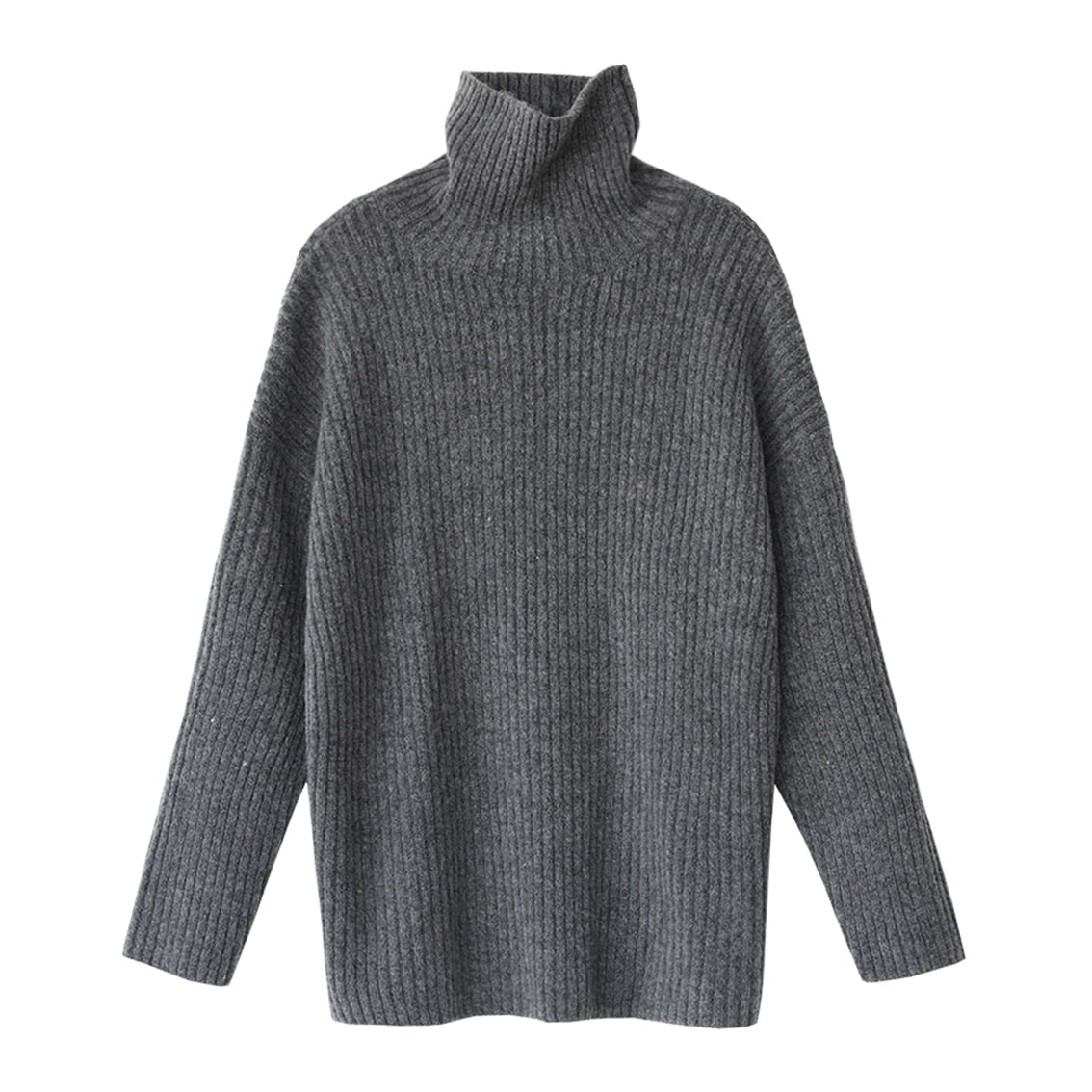 Turtleneck Solid Loose Sweater