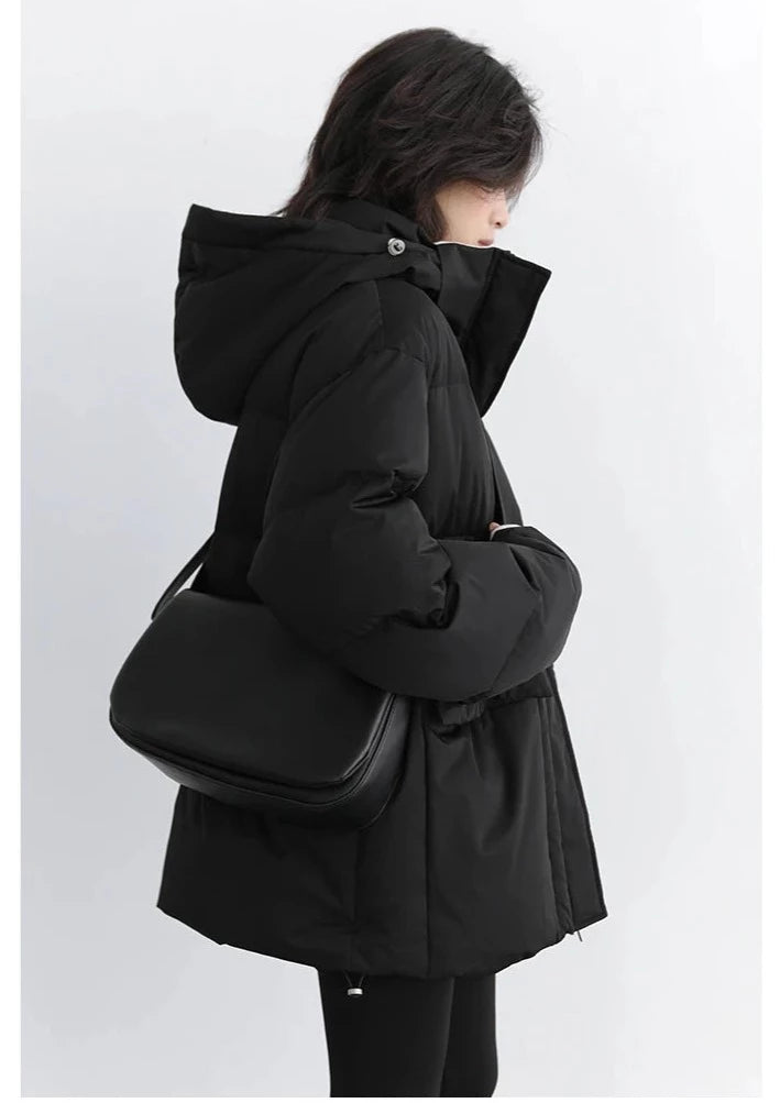 Hooded Medium Length Winter Jacket