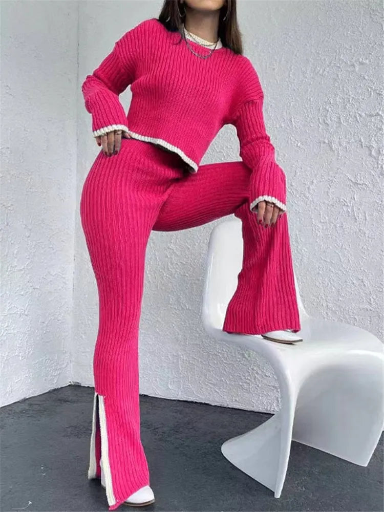 Knitted Sweater Pants Set