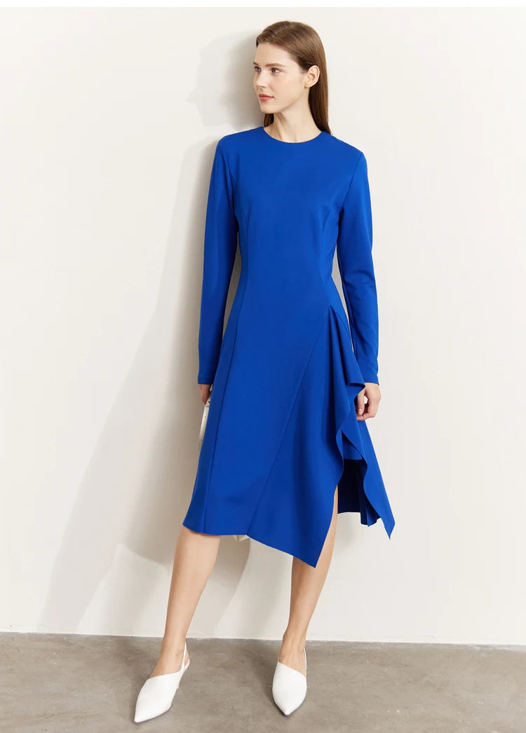 Elegant Asymmetrical Midi Dress