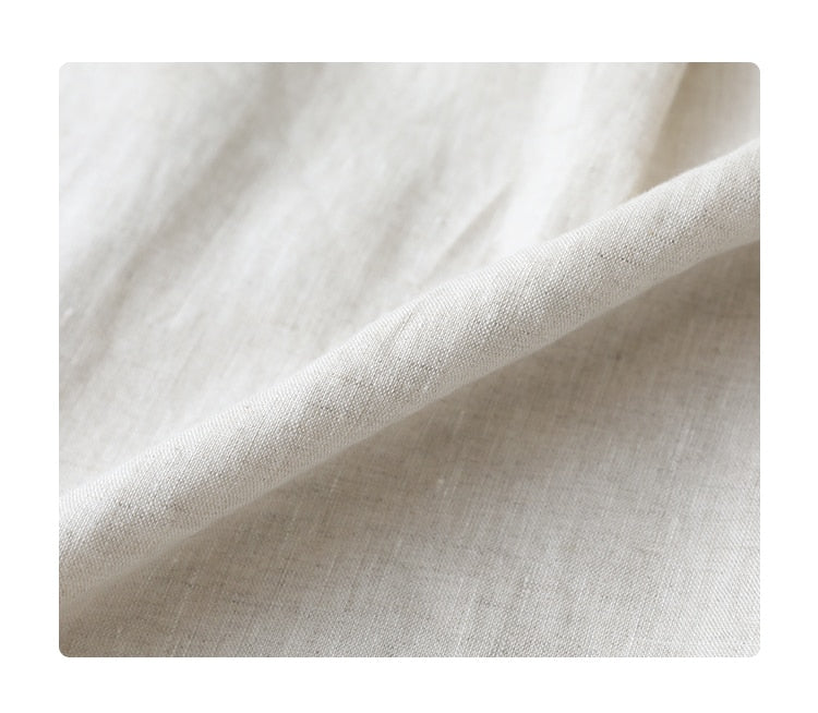 Solid Loose Linen Lapel Long-Sleeved Shirt