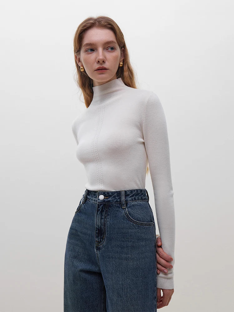 Half Turtleneck Wool Sweater