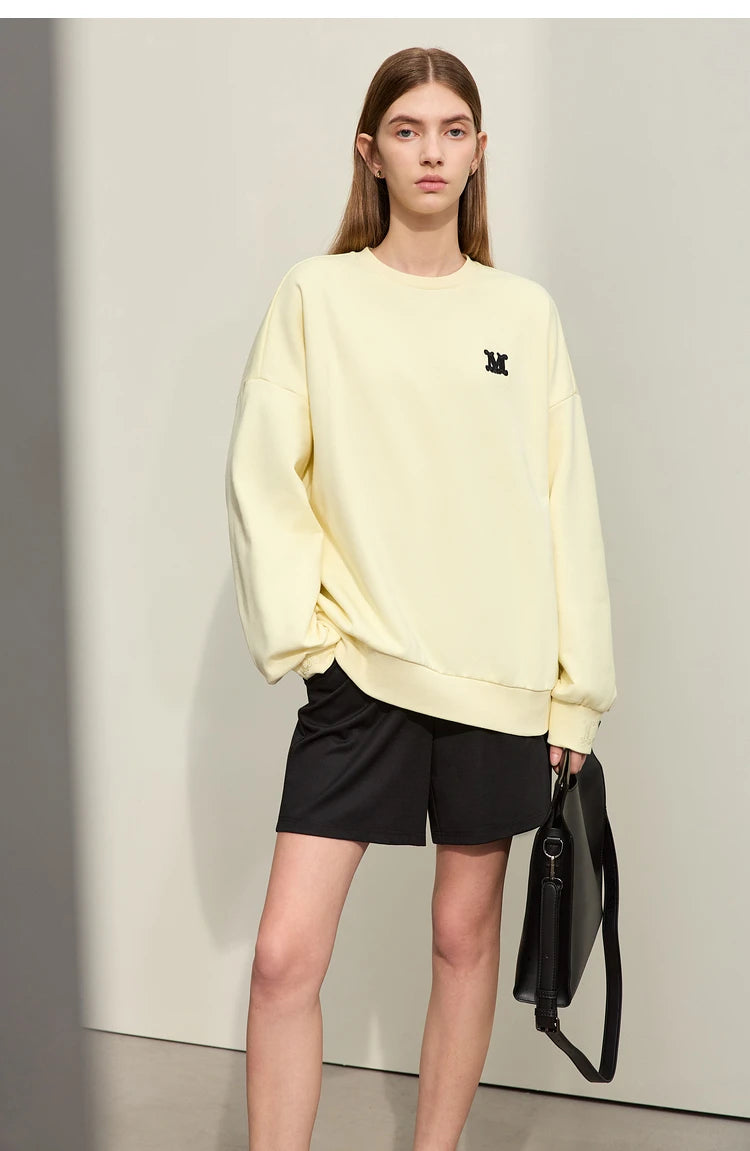 Minimalism Loose Embroidery Sweatshirt