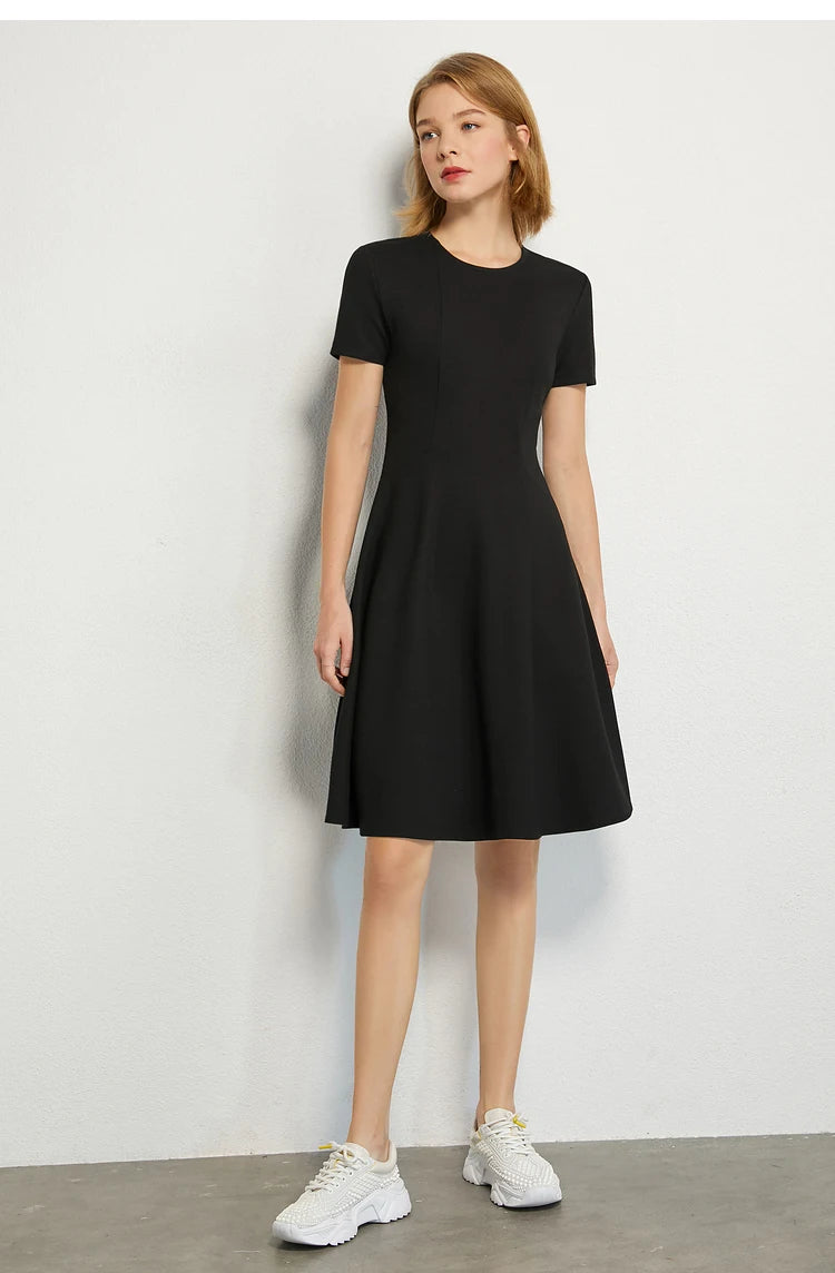 Minimalism Short Sleeve A Line Short Dress