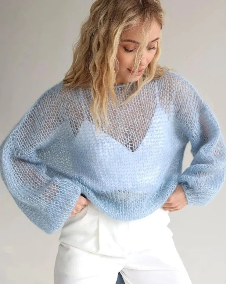 Knit Mesh Thin See Through Loose Sweater