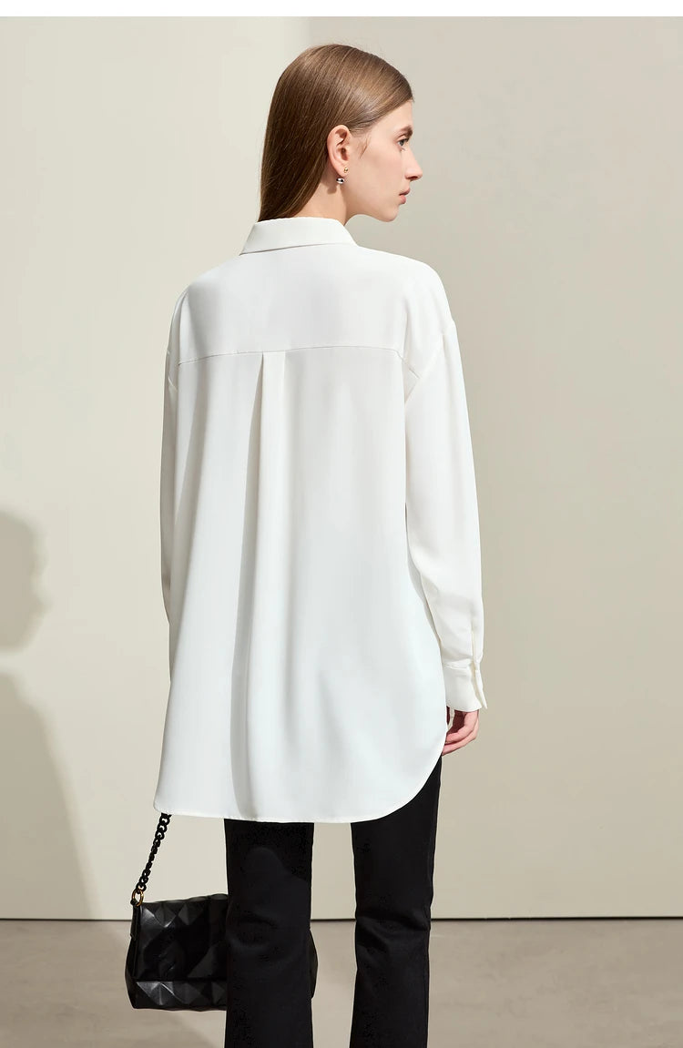 Minimalism Pocket Decorated Chiffon Blouse