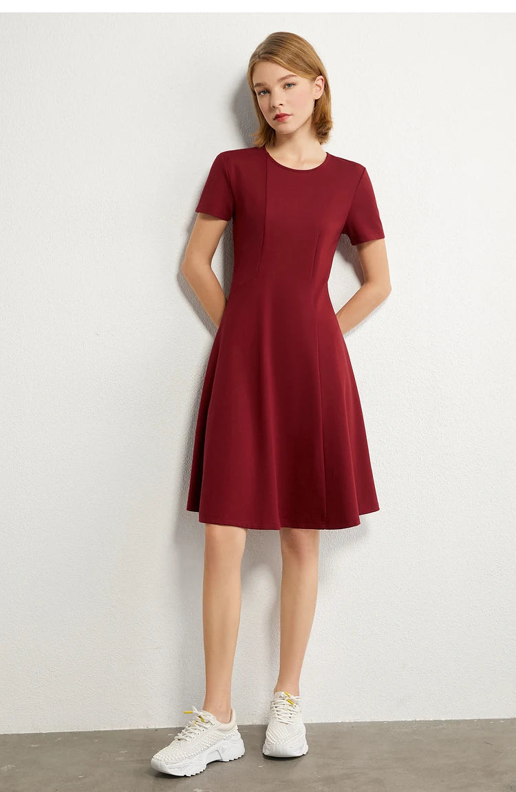 Minimalism Short Sleeve A Line Short Dress