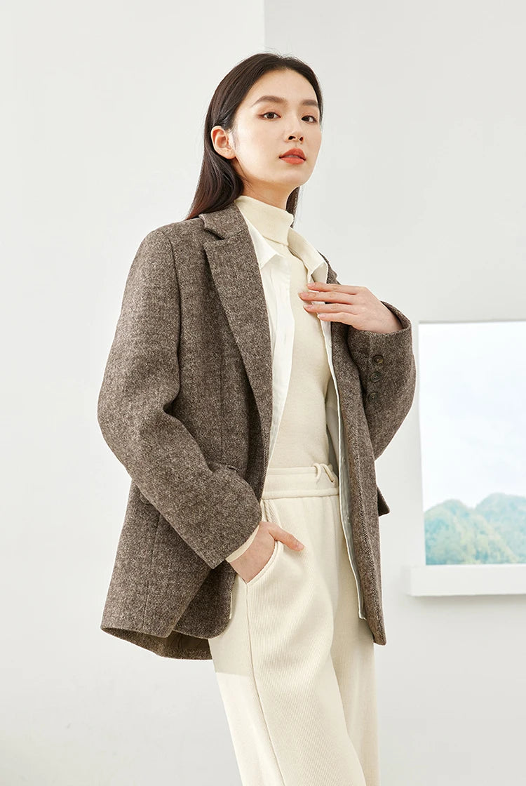 Wool Blend Elegant Blazer