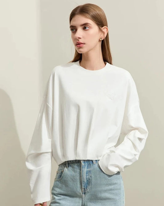 Minimalism Loose Fashion Sweatshirt Blouse