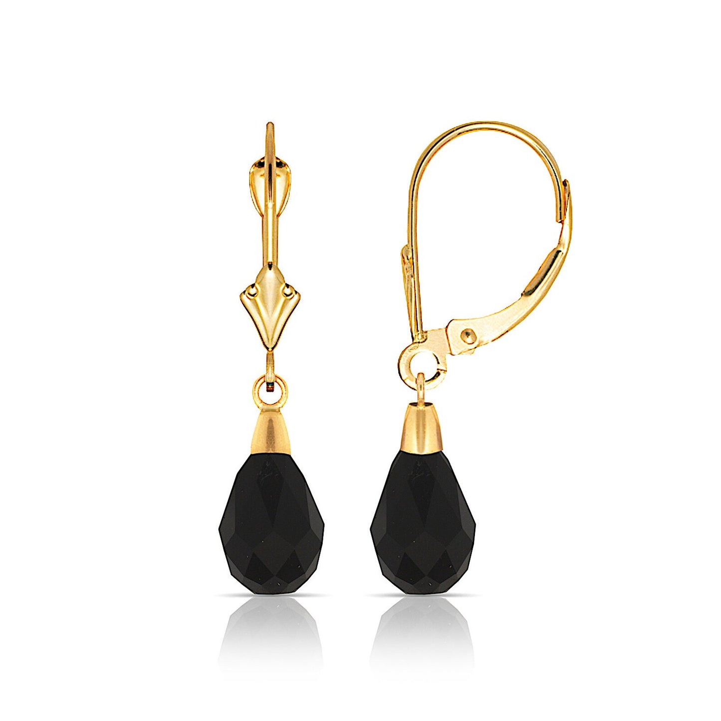 14K Gold Crystal Swarovski Drop Lever-Back Earrings - BEYOND