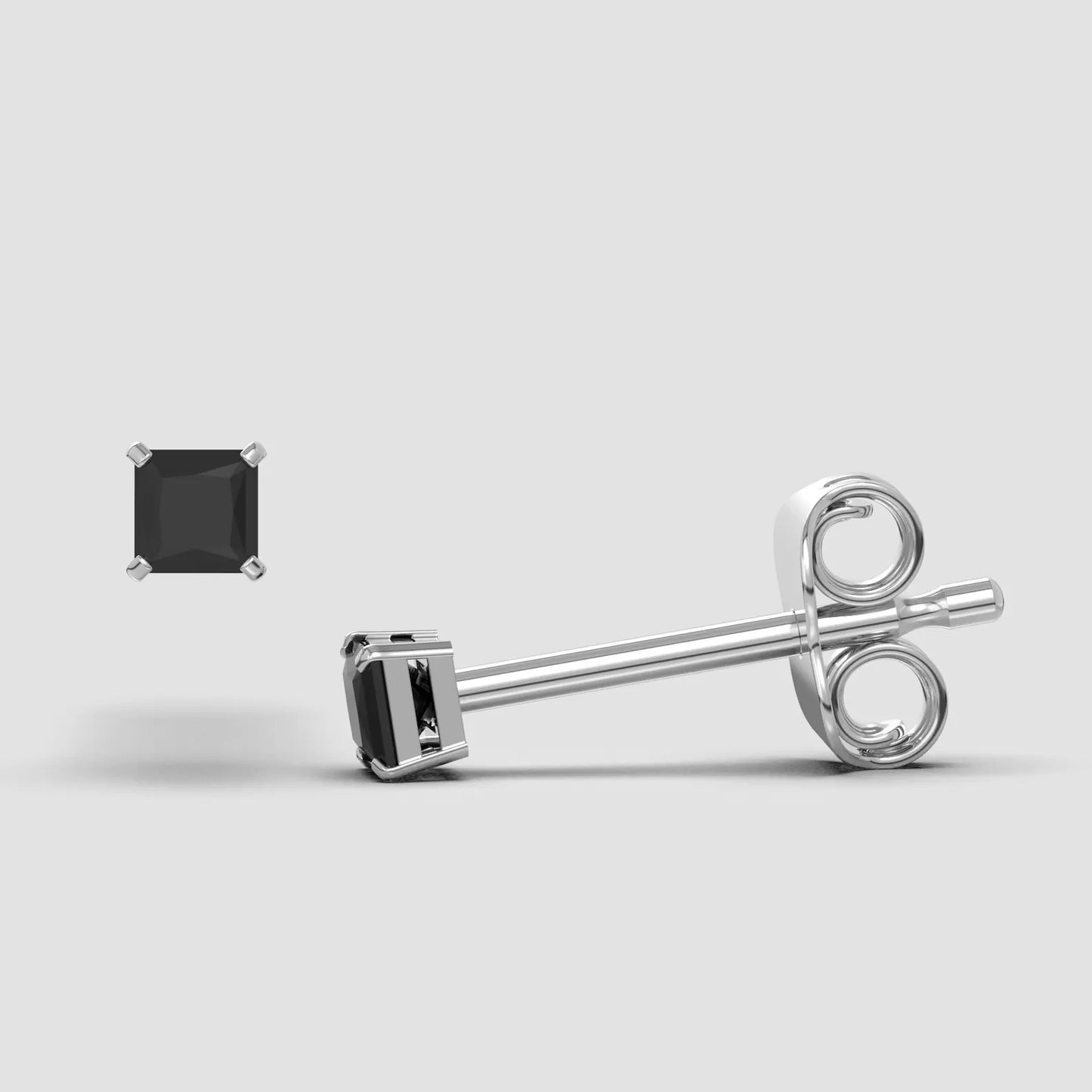 Black Square Zircon 925 Sterling Silver Earrings - BEYOND