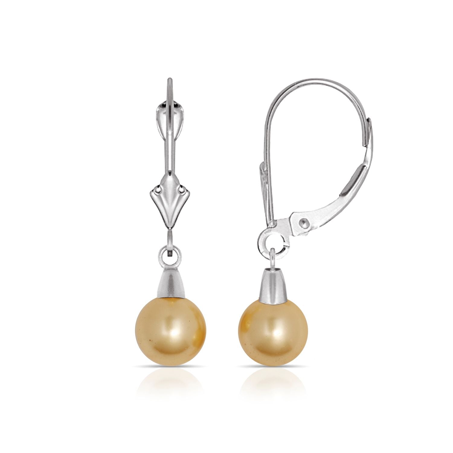Crystal Pearl Drops Levender Earrings 14K Gold - BEYOND