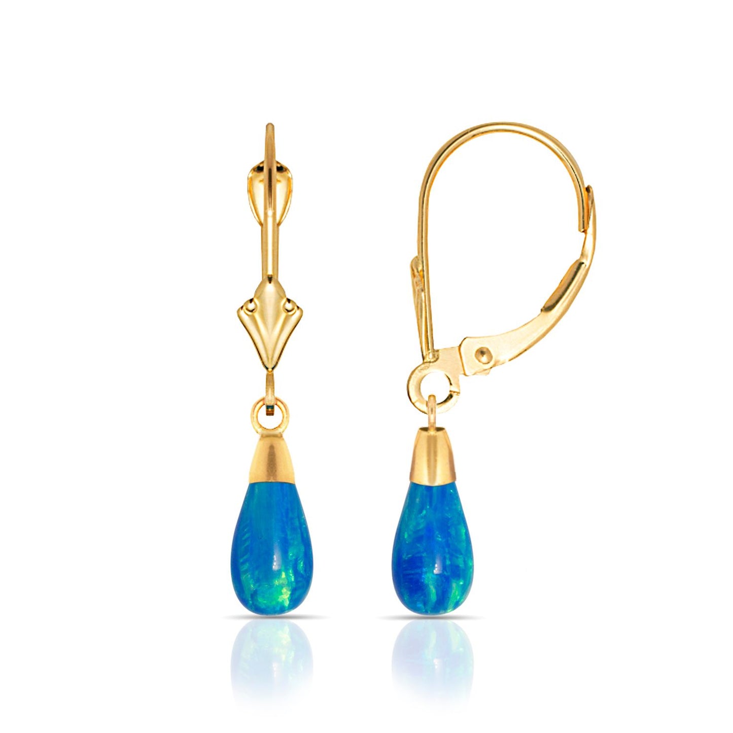 Opal Drops Levender Earrings 14K Gold