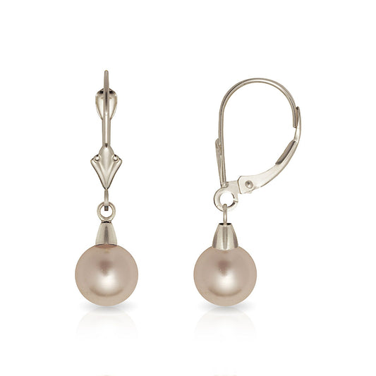 Crystal Pearl Drops Levender Earrings 14K Gold - BEYOND