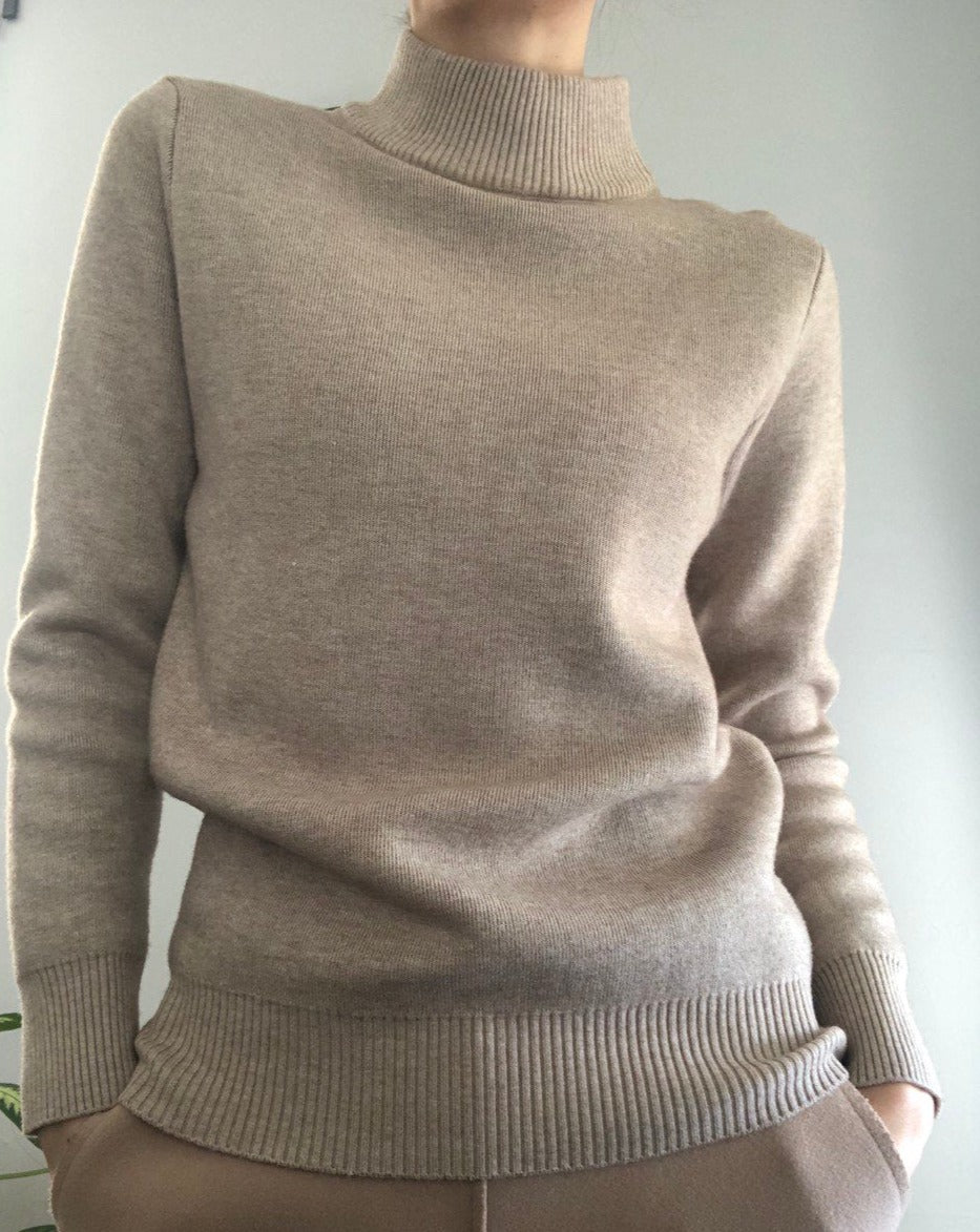 Half Turtleneck Velvet Sweater